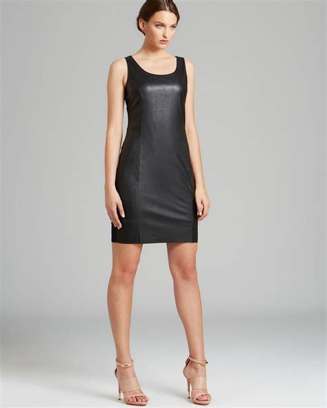 faux leather calvin klein dress|calvin klein bodycon leather dress.